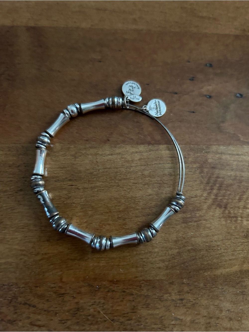 Alex and Ani Silver Bamboo-Bead Expandable Bracelet